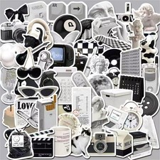 60PCS Aesthetic Stickers Black and White Sticker Pack,Cup Colourful-d5 picture