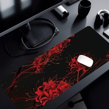 1pc Large Gaming Mouse Pad with Crimson Flower Japanese Style Design | Non-Sli picture