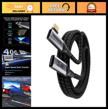 6.6FT USB-C Extension Cable Right Angle 90° Type C Male to Female, 40Gbps Data, picture