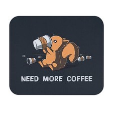 SQUIRREL NEED MORE COFFEE CUSTOM CUTE MOUSE PAD MAT NONSLIP HOME OFFICE GIFT picture