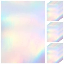 60 Sheets Holographic Laminate Sheets Clear Glitter A4 Size Vinyl Rainbow picture