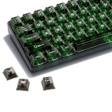 124-Key Crystal Transparent Black Keycap Set Cherry Profile PC Mechanical Keyboa picture