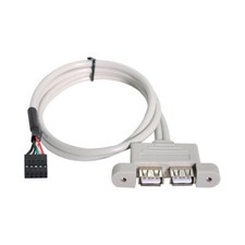 Low Profile 95mm Height USB 2.0 Female Back panel to Motherboard 9pin cable picture