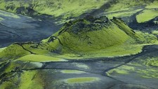 Landscape grass field drone photo aerial view black sand Custom Gaming Mat Desk picture