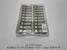Lot of 20 ProLabs 1000BASE-TX-SFP 1000BASE-T-SFP-C Copper 100M RJ-45 Transceiver picture