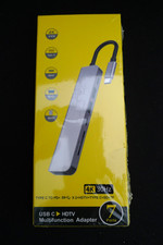 USBC TO HDTV MUTIFUNCTION ADAPTER 4K 7 PORTS CARD READER 30HZ SILVER GRAY NEW picture