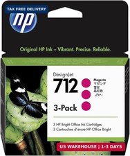 HP 712 Magenta 29-ml 3-Pack Ink Cartridges (3ED78A) for DesignJet T650, T630, T2 picture
