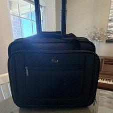 Solo Black Rolling Laptop Trolley Bag Briefcase w/ Wheels & Telescoping Handle picture