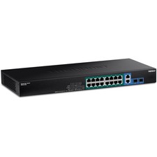 TRENDnet 18-Port Gigabit PoE+ Switch, TPE-TG182F, 16 x Mixed, Black picture