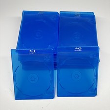 Lot of 25 Empty Blu-ray Cases Single Disc Blue 12mm Replacement Movie Cases picture