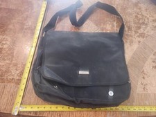 Reaction Kenneth Cole Crossbody Flapover Messeger Laptop Black Bag #S91 picture