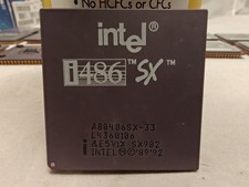 Intel i486 SX-33 A80486SX-33 SX902 Socket 3 Ceramic Gold Vintage CPU SL Enhanced picture