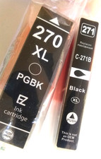 EZ NEW XL Ink Cartridges (1 Each) Canon 270 XL PGBK & 271 XL BLACK Sealed picture