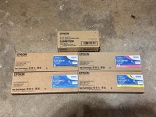 5pc Lot NEW Epson COLORWORKS TM-C7500/SJIC26P K C M Y Inks+ SJMB7500 Mait. Tank picture