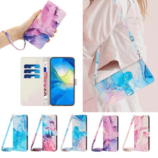 Flip Marble Leather Card Wallet Cover Case For A12 A32 A52 A54 A6 A8 A13 A73 A53 picture