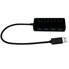 Sabrent HB-UM43 4 Port USB 3.0 Hub 5Gbps Individual Power Switches Laptop Mac picture