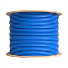 1000ft CAT6A Blue Ethernet Cable Solid Bare Copper 23AWG 10Gbps High-Speed Wire picture