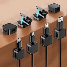 8-Pack Cable Organizers, Magnetic Cable Clips, Cable Holders Black | Desktop picture