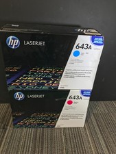 LOT OF 2) GENUINE HP LASERJET 643A / Q5951A CYAN, Q5953A MAGENTA  NIB* picture