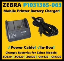 Spare Battery Charger for Zebra QLn420 Mobile Printers P/N: P1031365-063 picture
