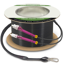 500Ft Armored OM4 LC to LC Fiber Patch Cable Multimode Duplex, LSZH Black picture