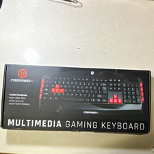 CyberPowerPC Wired Gaming Keyboard Black/Red QWERTY English Multimedia Keys picture