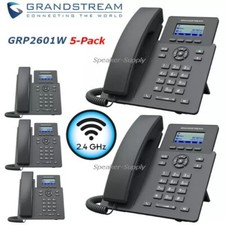 5 Grandstream GRP2601W 2-Line 2 SIP Office Phone 2.4GHz WiFi Bundle Lot picture