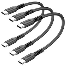 HOTNOW Short USB C to C Cable 0.5FT 3Pack, 6inch 0.5 FT (Regular), Black  picture