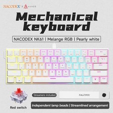 AJAZZ NK61 60% Mechanical Gaming Keyboard RGB Hot-Swappable Red Switch 61-Key picture