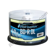 50 Optical Quantum 6x 50GB Blu-ray Double Layer BD-R DL Logo Top OQBDRDL06LT-50 picture