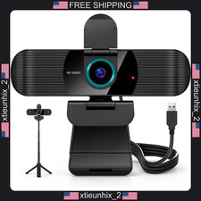 1080p USB Webcam with Tripod, Dual Microphones, Auto-Focus for PC/Laptop picture