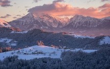 Landscape forest nature winter hills snow clouds sky Custom Gaming Mat Desk picture