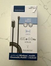 Insignia USB-C to HDMI Cable 6 ft Black Plug and Play 4K@60Hz picture