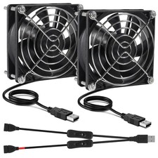 2pcs Quiet 80mm USB Fan 5V 8025 80x25mm Portable Cooling with... picture