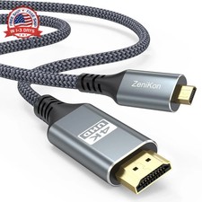 4K Micro HDMI to HDMI Cable 6FT, High Speed HDMI to Micro HDMI Cable Adapter Nyl picture