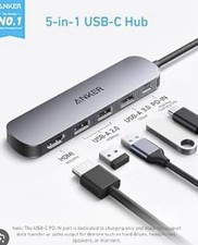 Anker 5-in-1 USB-C Hub 4K HDMI USB-A 3.0/2.0 USB-C PD Portable Gray picture