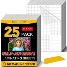 25 Pack Self Adhesive Laminating Sheets, 9 X 12 Inch, Clear Sticker Laminate picture