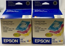 Genuine Epson T0445 Cyan , Magenta & Yellow Sealed NIP Expired 01/2007 (2) Pack picture