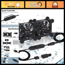 Dual 80mm USB Cooling Fan - 10-Speed, 5V/DC & 12V for Terrarium, Computer, Xbox picture
