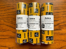 (Qty 3 rolls) Zebra 6200 Resin Thermal Ribbon 4.33
