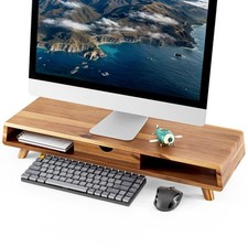 Tinamo Acacia Monitor Stand with Drawer, 24.4 