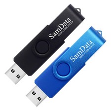 SamData 32GB USB Flash Drives 2 Pack Thumb 32GB, Blue Black 32GB*2 picture