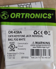KS6A Ortronics Category 6 Keystone Jack, OR-KS6A - Fog White BRAND NEW picture