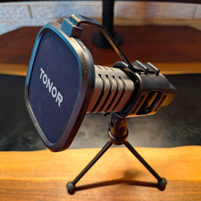 TONOR TC30 USB-C Wired Condenser Microphone w/ Pop Filter & Tripod, Black picture