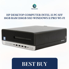 HP Desktop Computer Intel i5 PC SFF 16GB RAM 256GB SSD Windows 11 Pro Wi-Fi picture