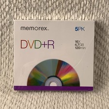 New Sealed Memorex 5PK Slim Case 16X 4.7GB 120min DVD-R Recordable Disks picture