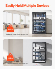VEVOR 16U Open Frame Network Rack - Wall Mounted 4-Post Server Rack w/ Shelves picture