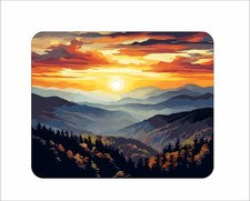 Great Smoky National Park Mouse Pad Watercolor Painting Art 7 3/4 x 9