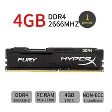 Kingston HyperX Fury 4GB DDR4 2666MHz PC4-21300 CL15 288Pin Memory Desktop RAM picture