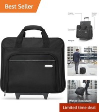Elegant 16-Inch Rolling Laptop Case – Black, Foam Padded for Protection picture